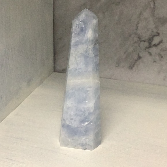 Blue Calcite Crystal Tower - Picture 5 of 5